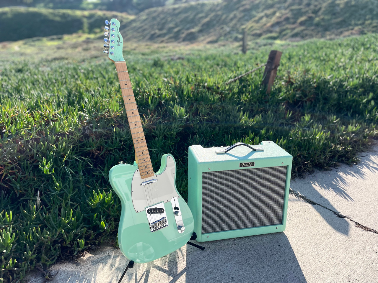 Fender FSR Telecaster Surf green matching headstock w/ matching Fender Blues Jr. SOLD